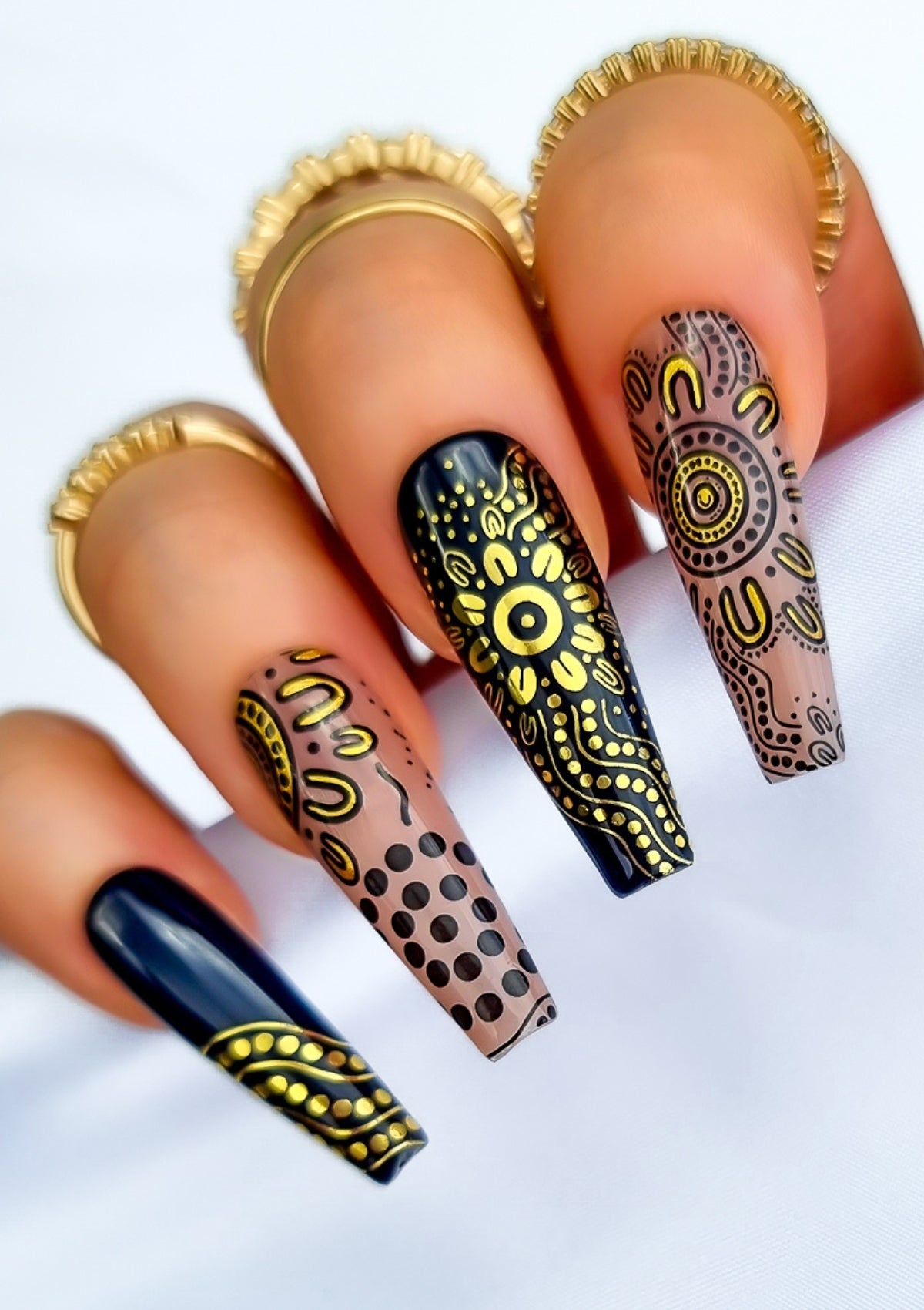 INDIGENOUS AUSTRALIAN NAIL FOILS - BELONGING - GOLD