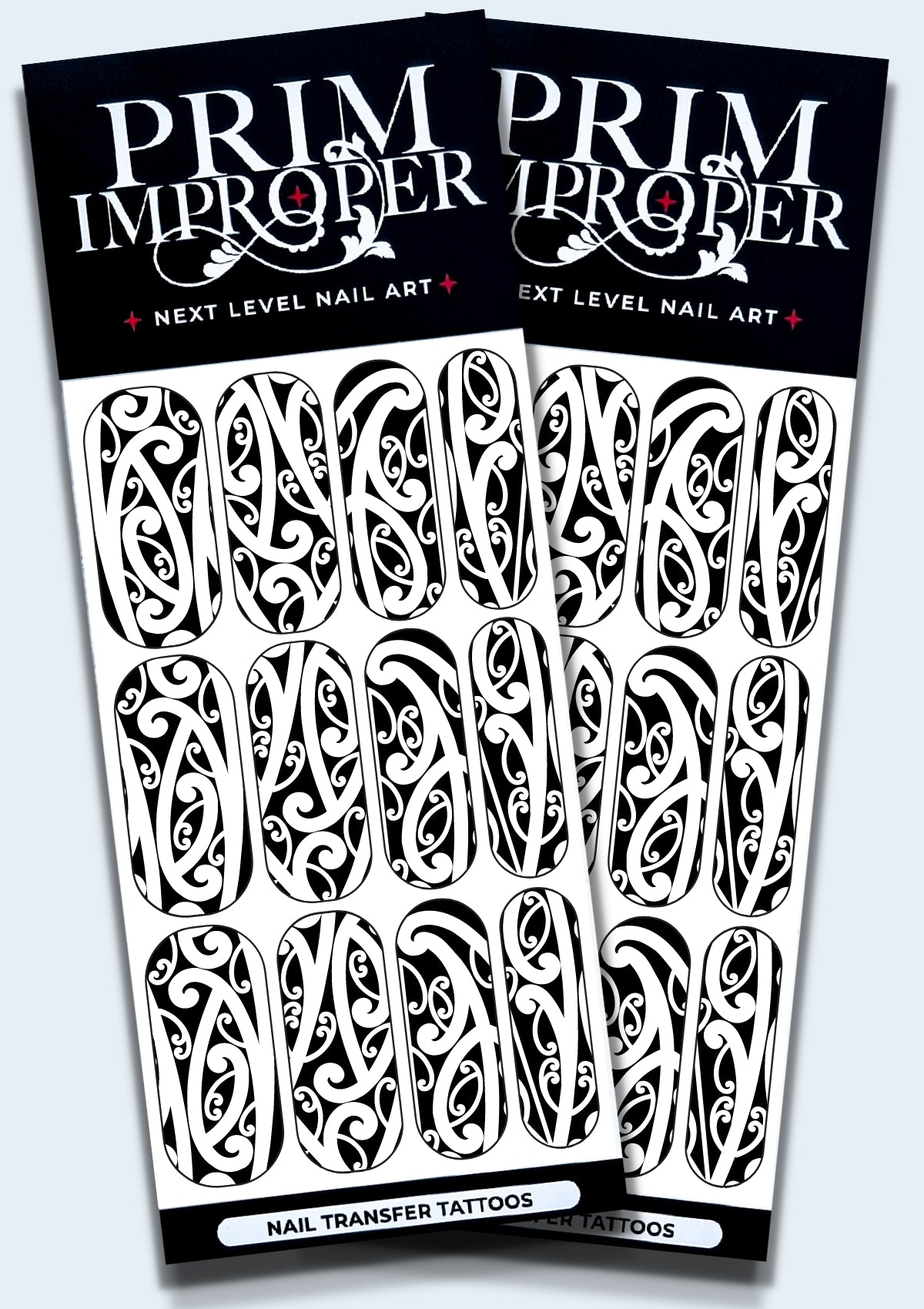 MĀORI NAIL TRANSFER TATTOOS - TE PŌ - BLACK & WHITE