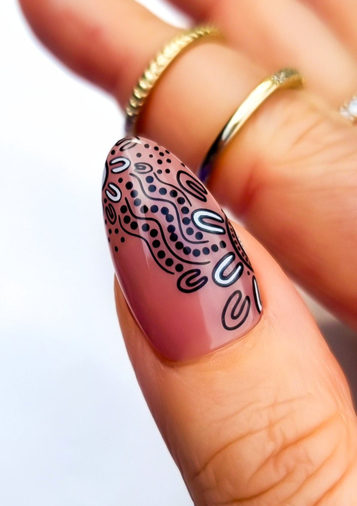 INDIGENOUS AUSTRALIAN NAIL TRANSFER TATTOOS | SAMPLE SET | BLACK & WHITE