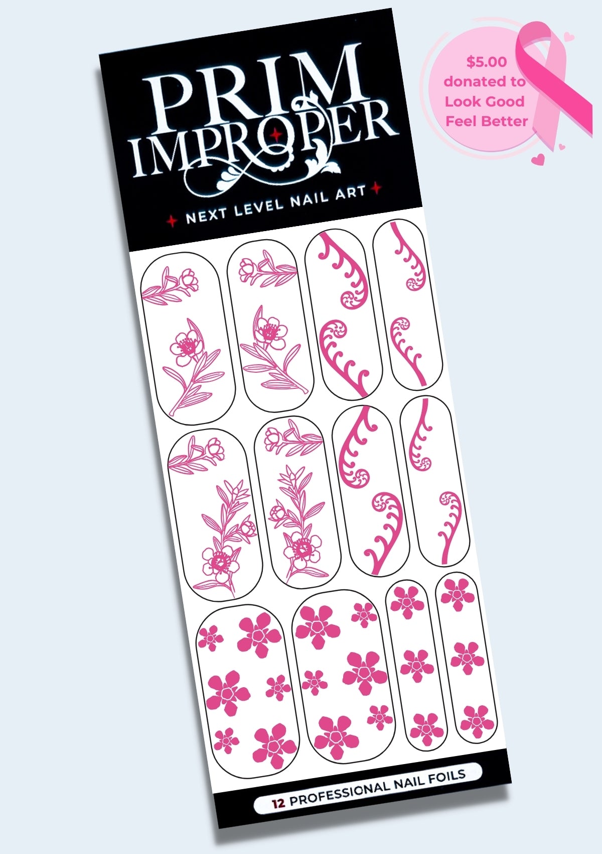BREAST AWARENESS BLOSSOMS NAIL FOILS | PINK