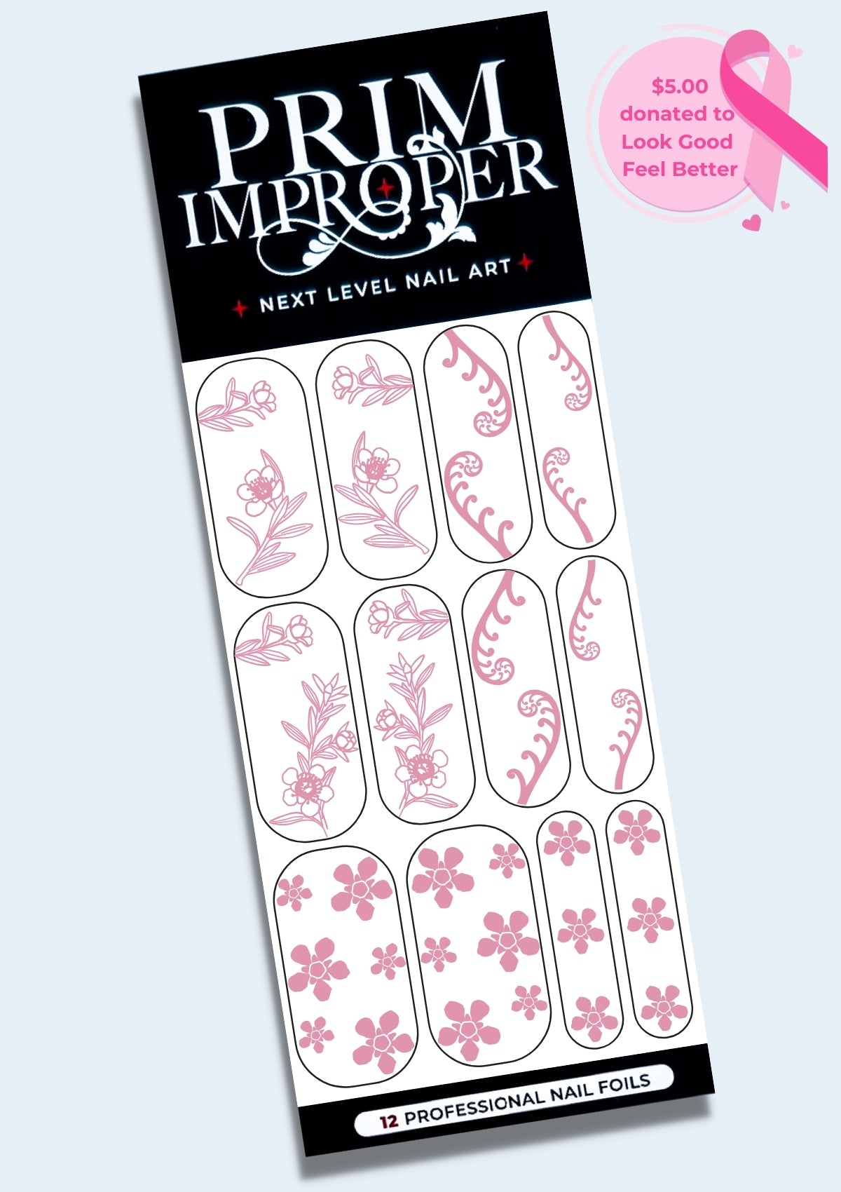 BREAST AWARENESS BLOSSOMS NAIL FOILS | ROSE