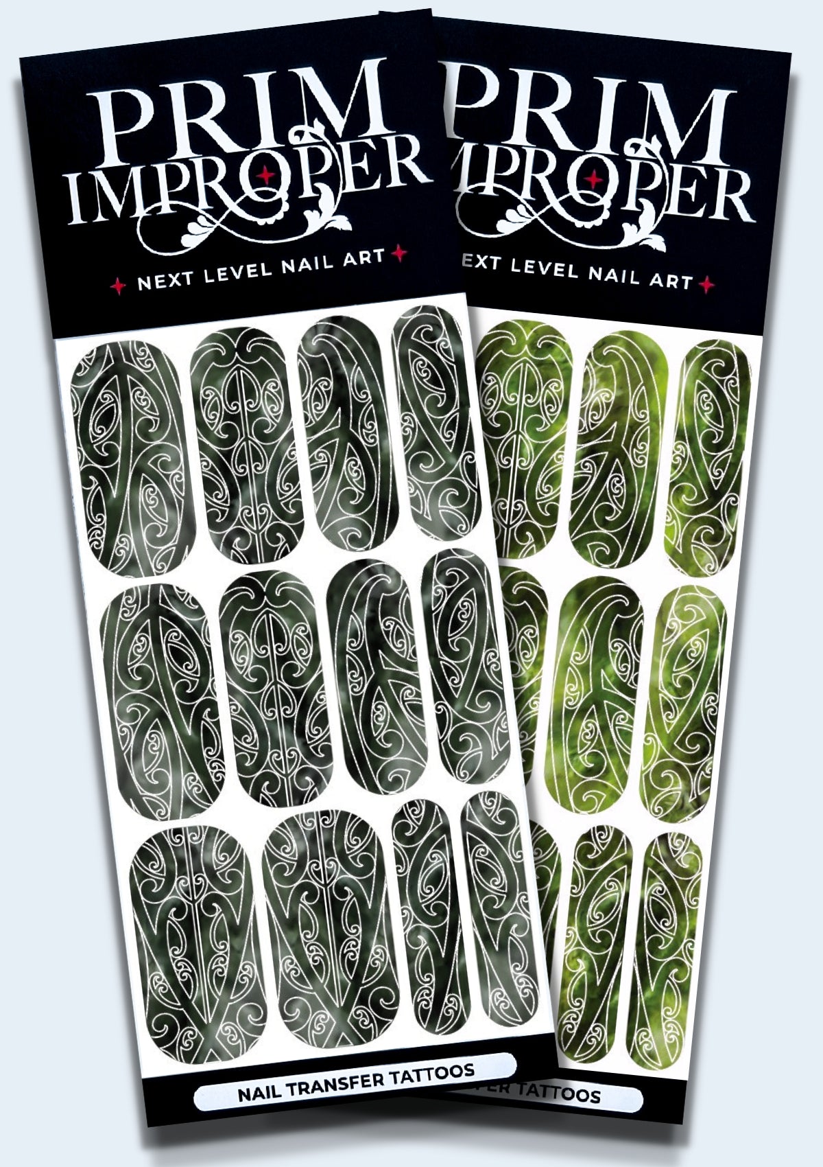 POUNAMU ANAMATA NAIL TRANSFER TATTOOS | DARK