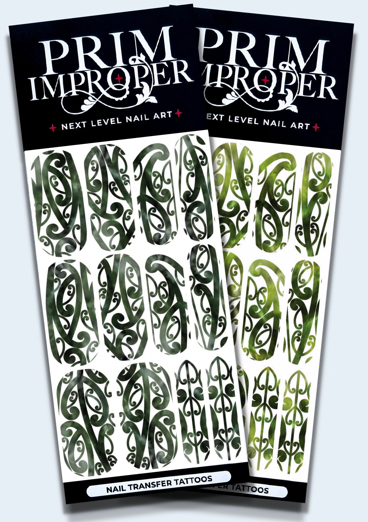 POUNAMU TE AO MĀRAMA NAIL TRANSFER TATTOOS | LIGHT