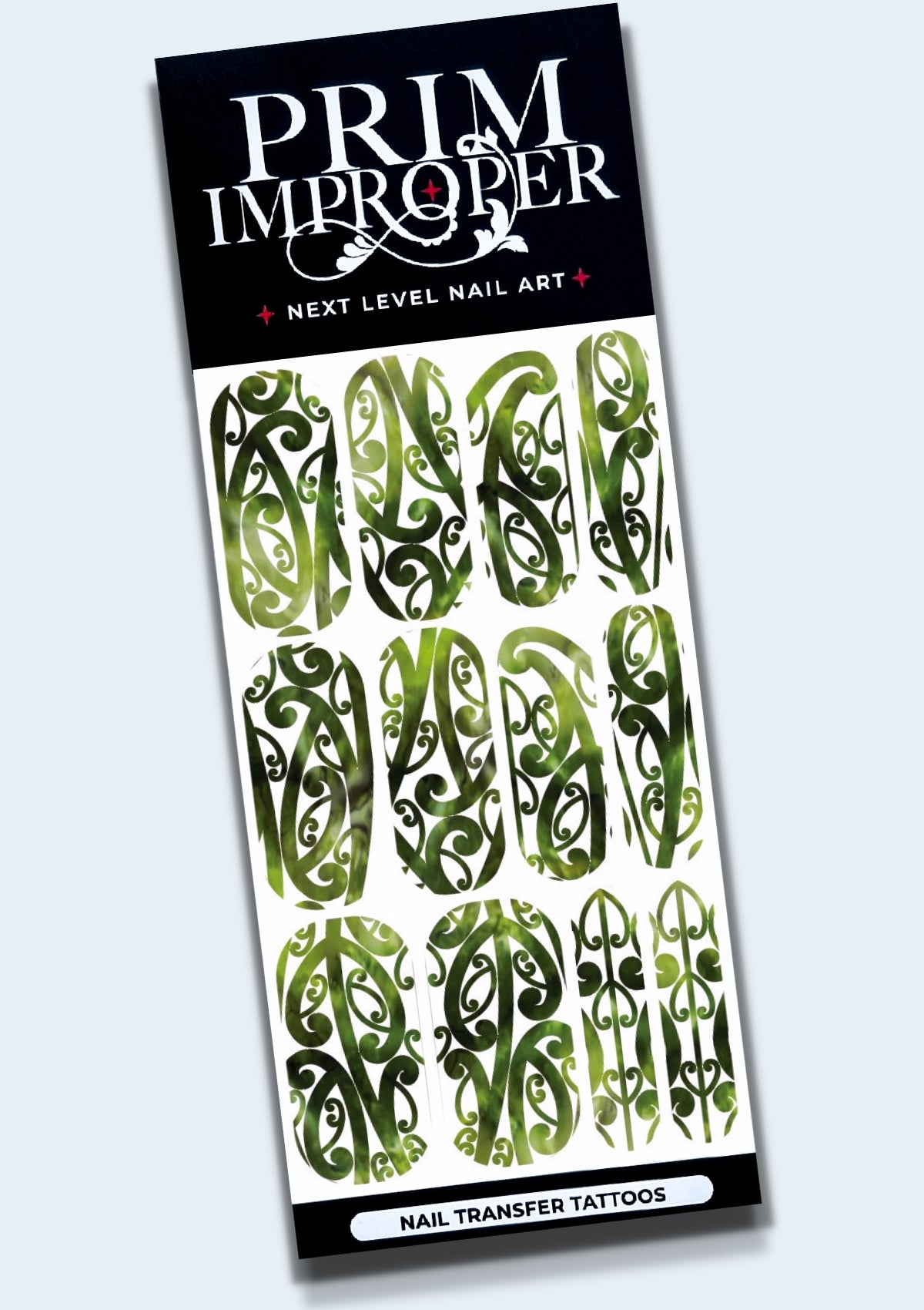 POUNAMU TE AO MĀRAMA NAIL TRANSFER TATTOOS | LIGHT