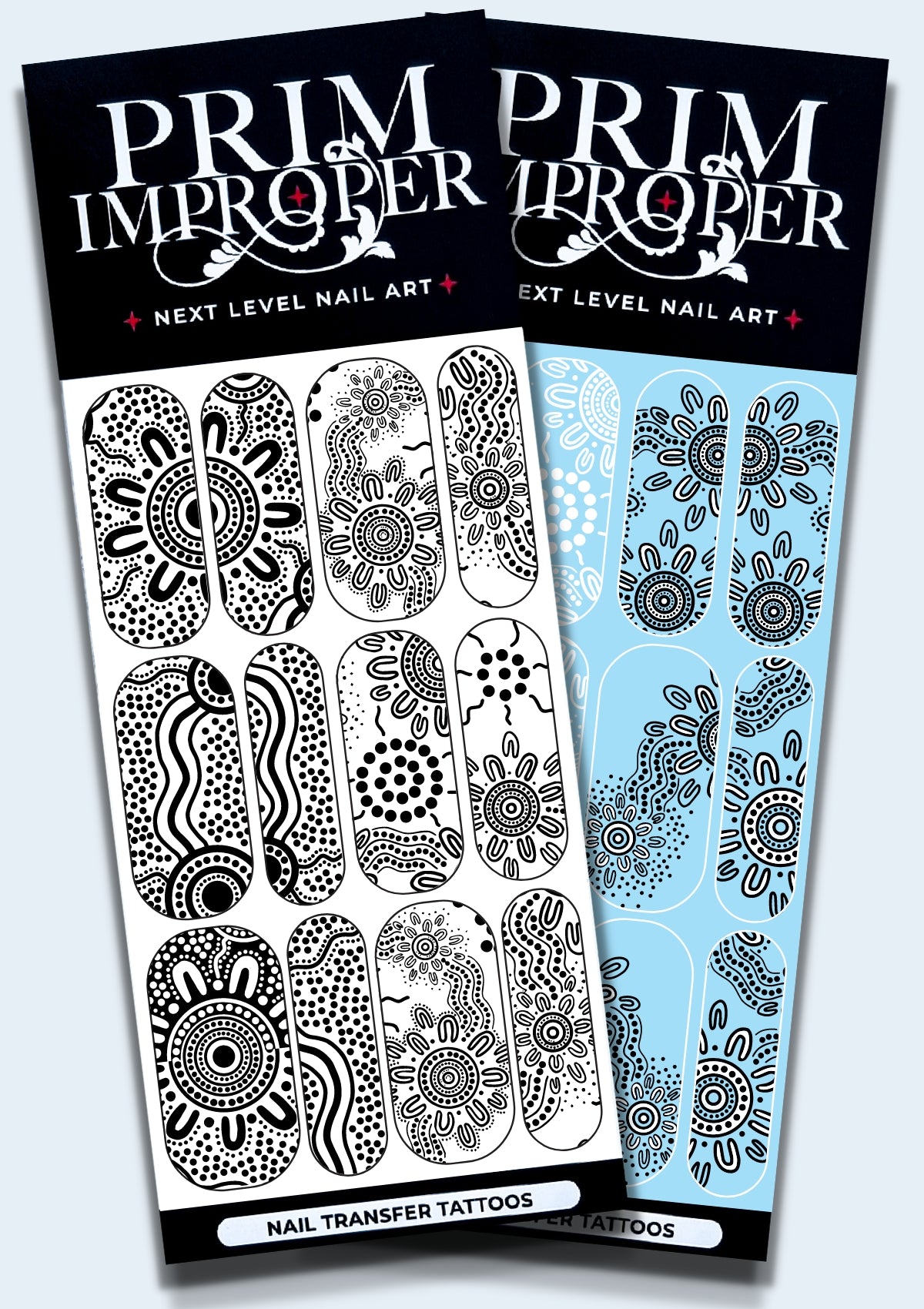 INDIGENOUS AUSTRALIAN NAIL TRANSFER TATTOOS | SAMPLE SET | BLACK & WHITE