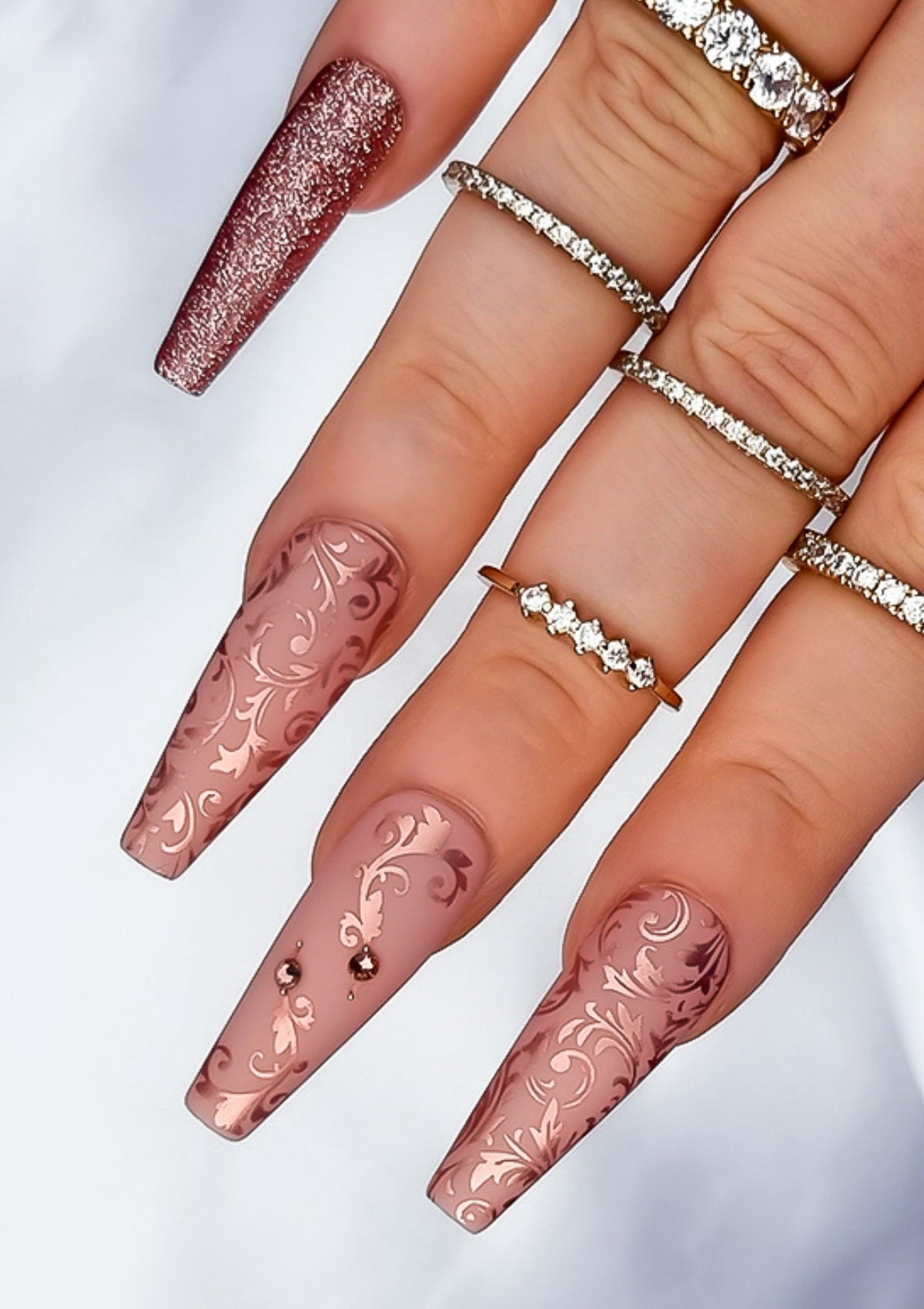 WEDDING NAIL FOILS | FILIGREE | ROSE GOLD