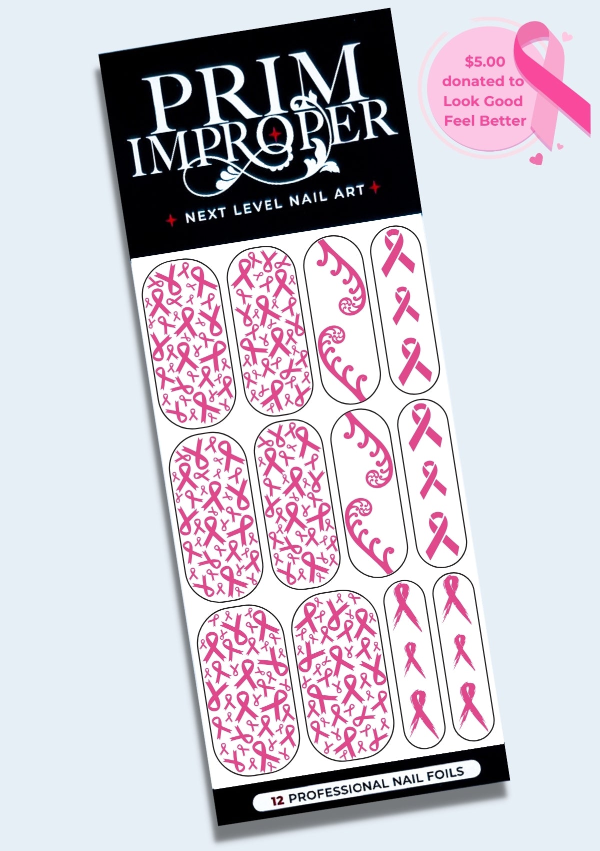 PINK RIBBON NAIL FOILS | PINK