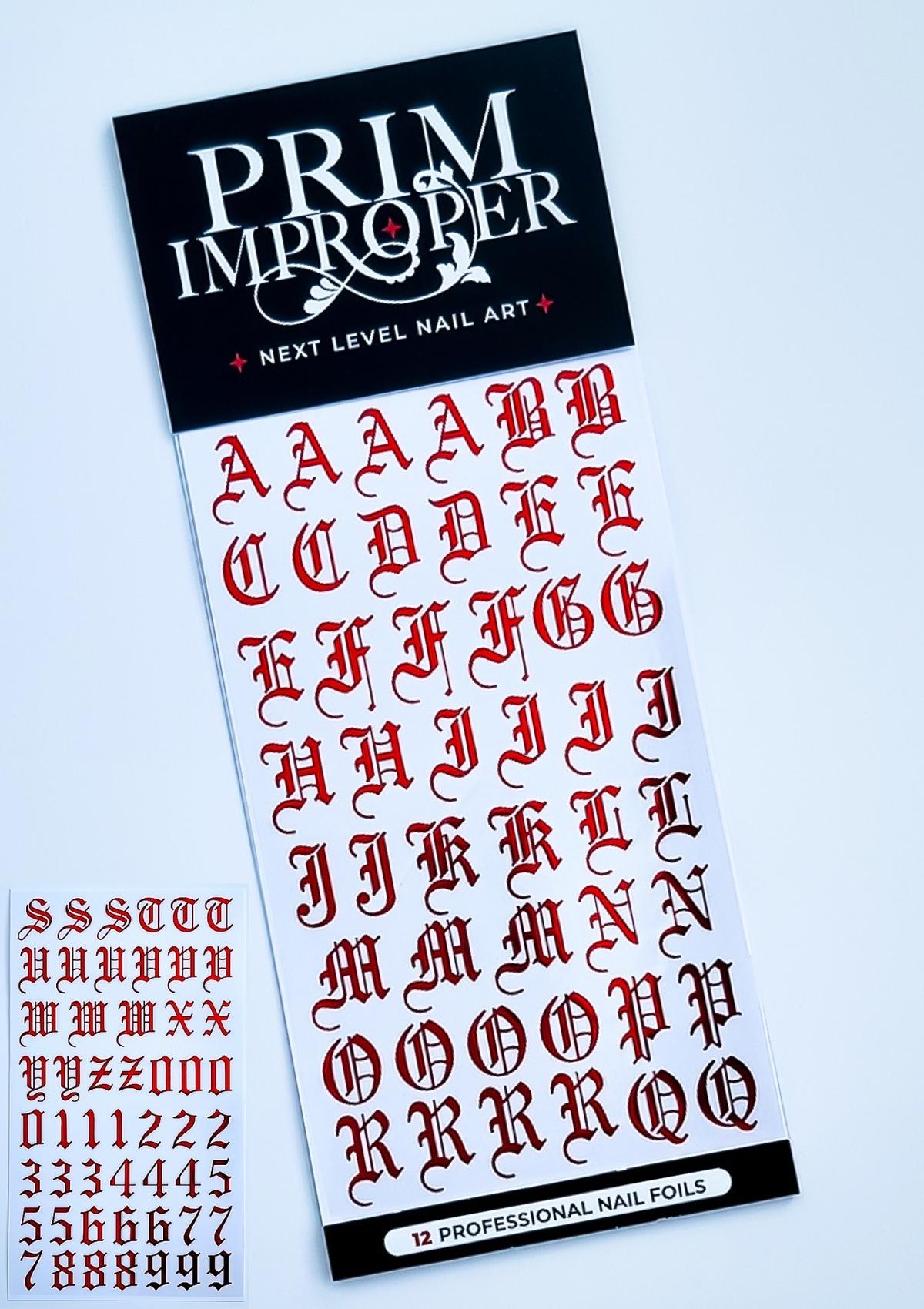 NAIL FOILS - OLD ENGLISH - RED