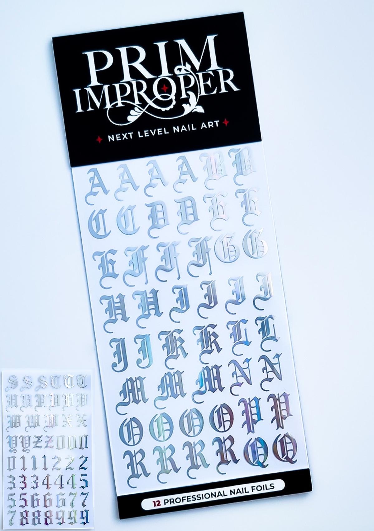 NAIL FOILS - OLD ENGLISH - HOLO SILVER