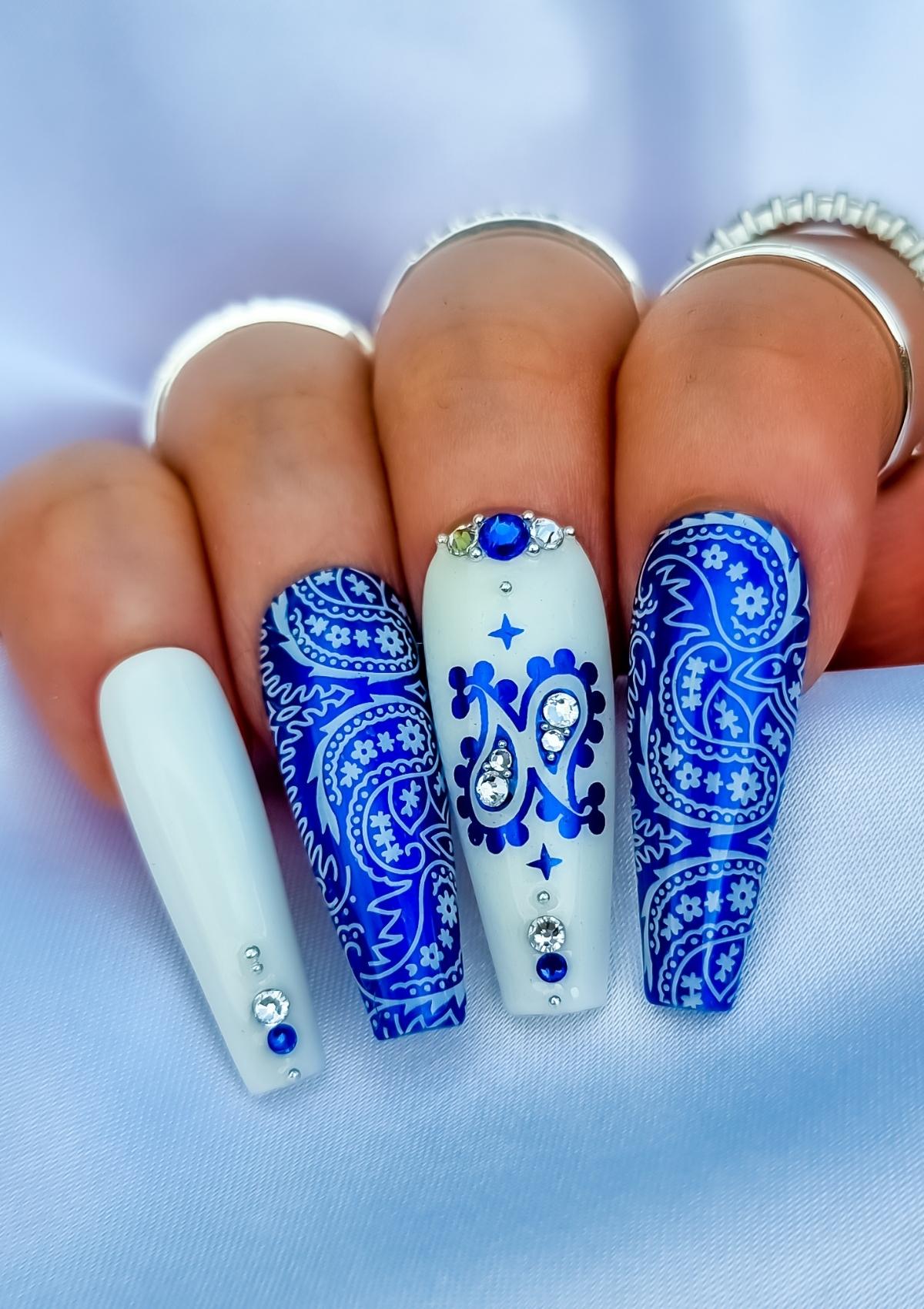 NAIL FOILS | PAISLEY PRINT | BLUE