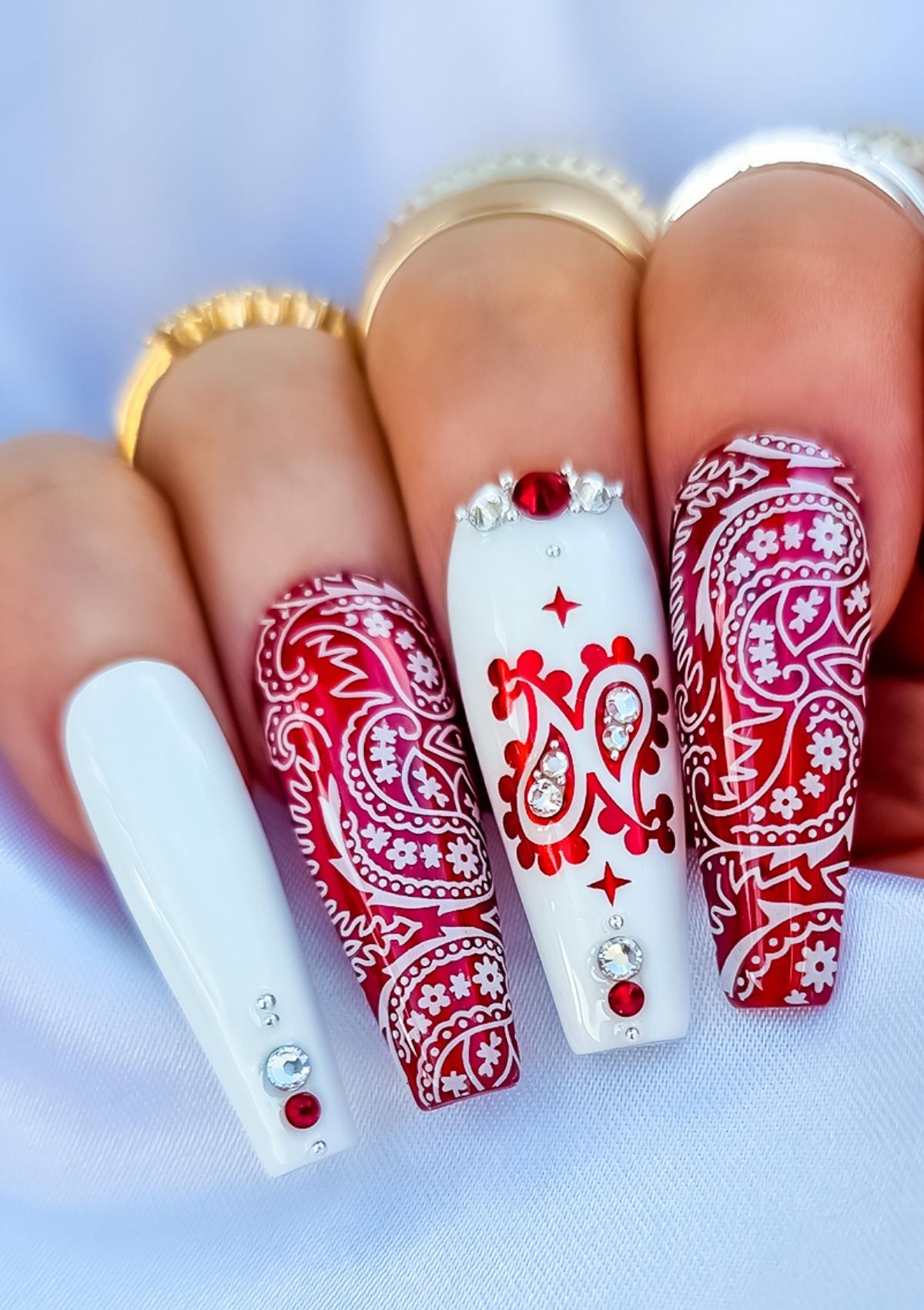 NAIL FOILS | PAISLEY PRINT | RED