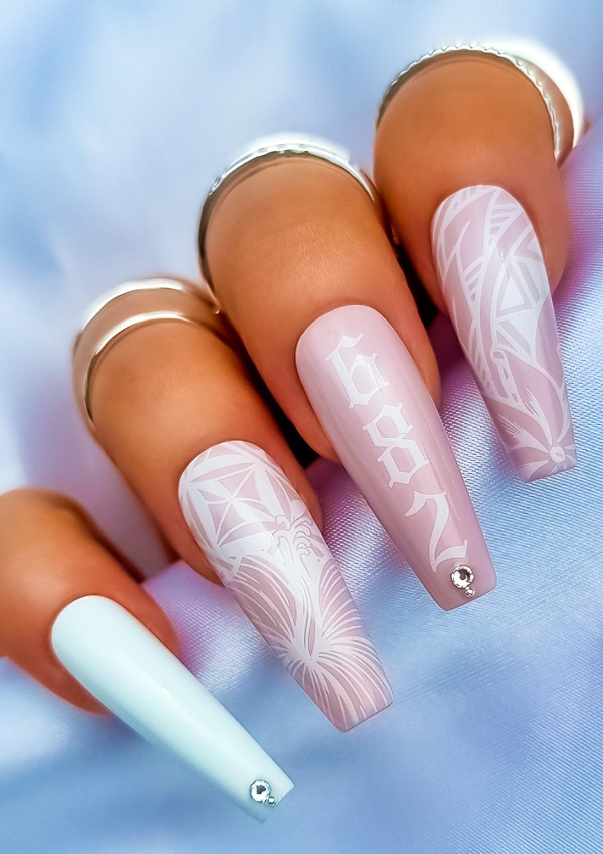 COOK ISLAND NAIL TRANSFER TATTOOS - TIARE - WHITE