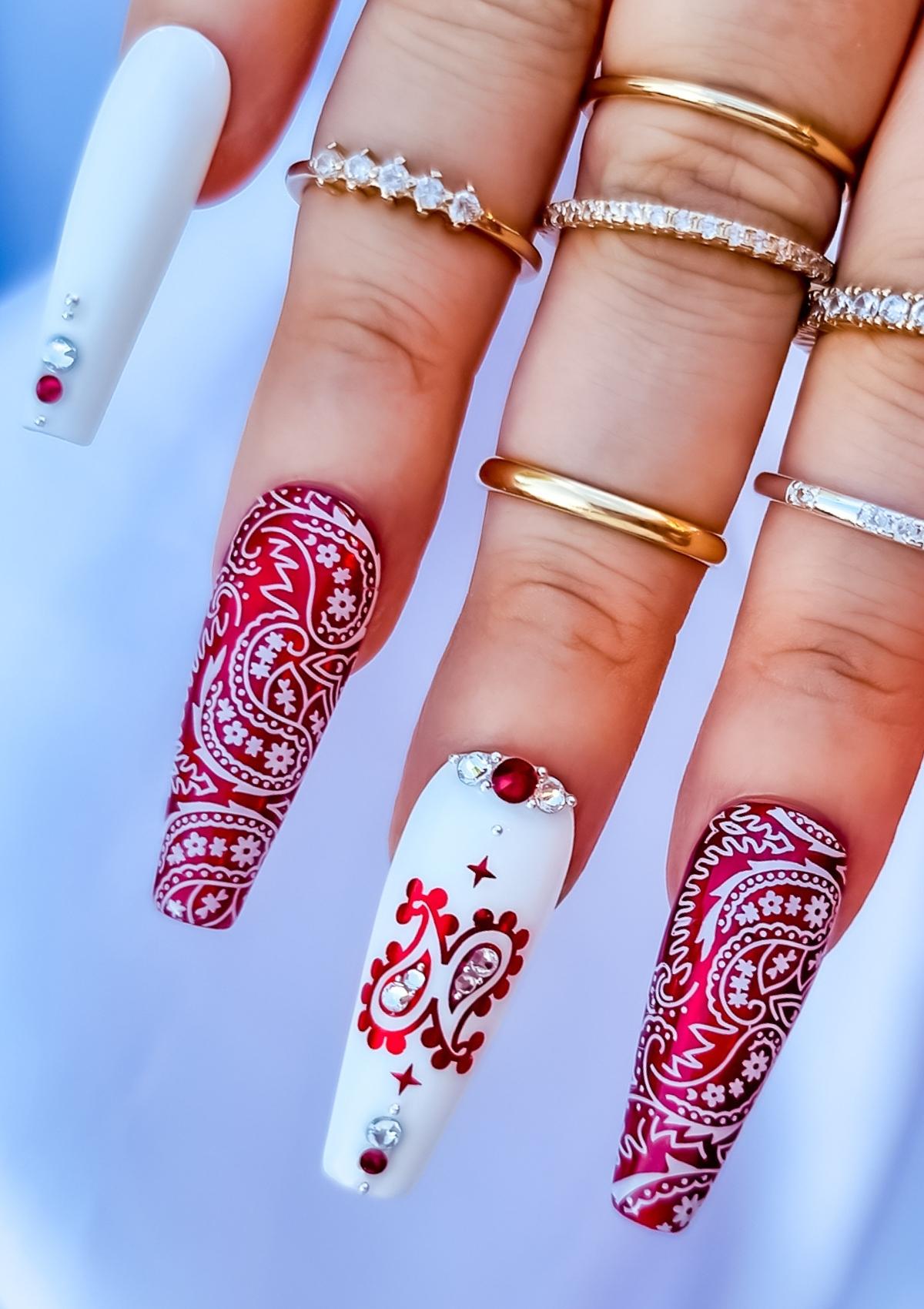 NAIL FOILS | PAISLEY PRINT | RED