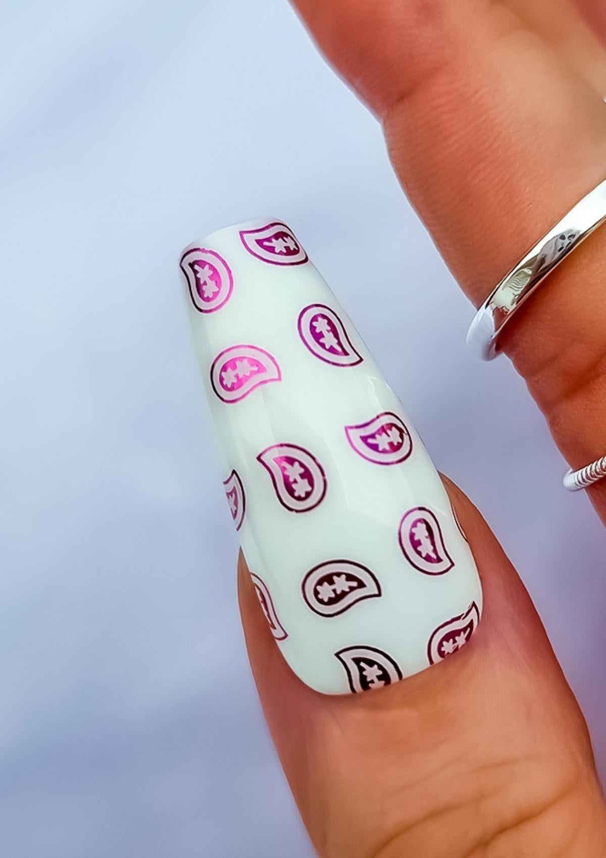 NAIL FOILS | PAISLEY PRINT | FUCHSIA