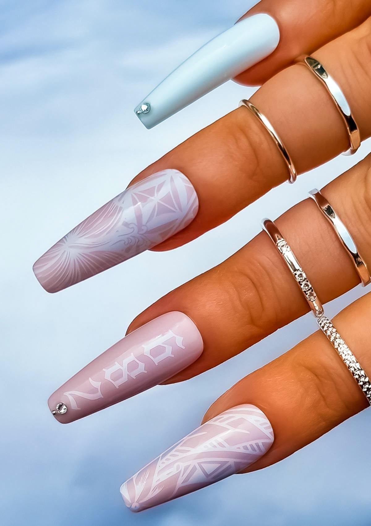 COOK ISLAND NAIL TRANSFER TATTOOS - TIARE - WHITE