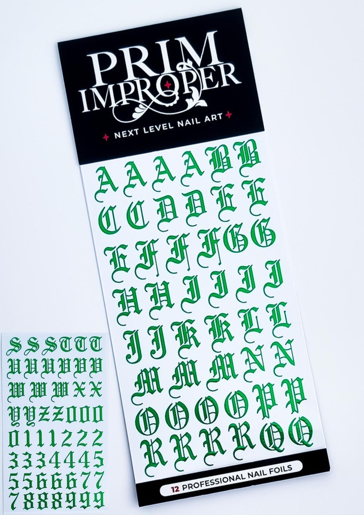 NAIL FOILS - OLD ENGLISH - GREEN