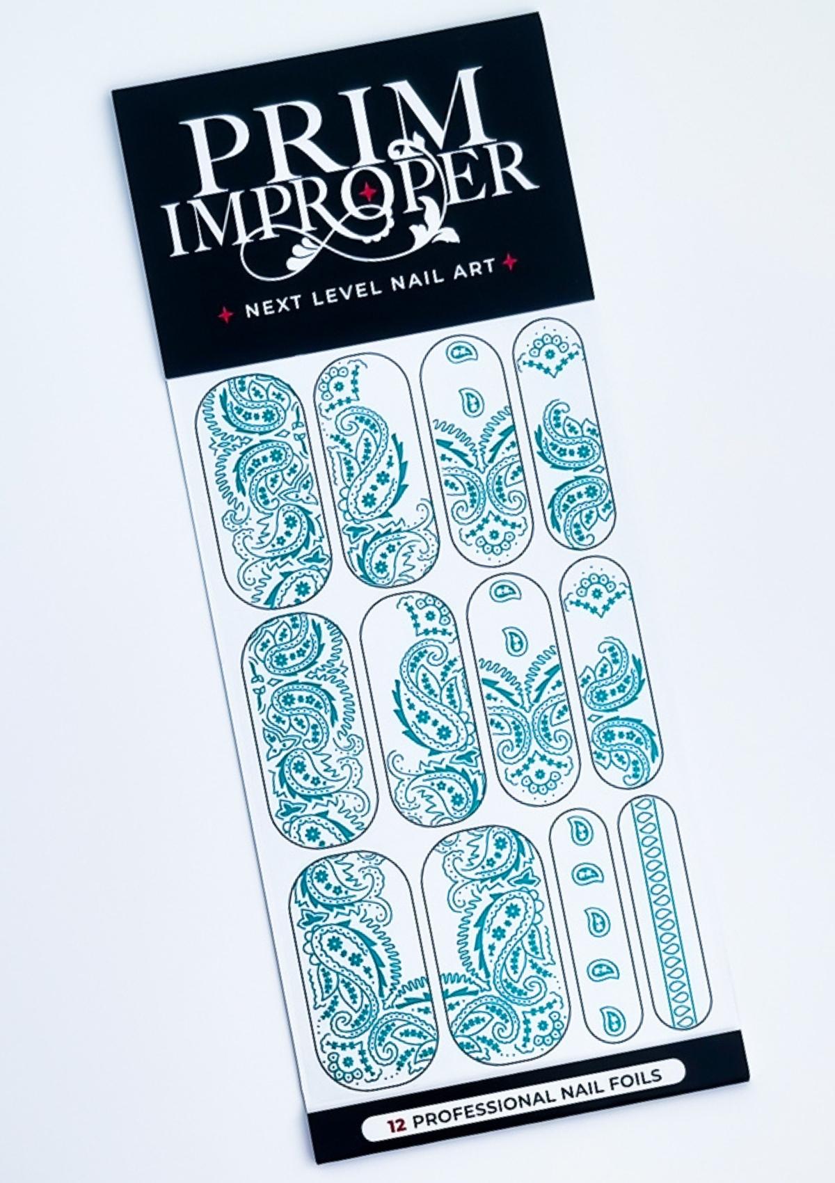 NAIL FOILS - PAISLEY BANDANA – TURQUOISE