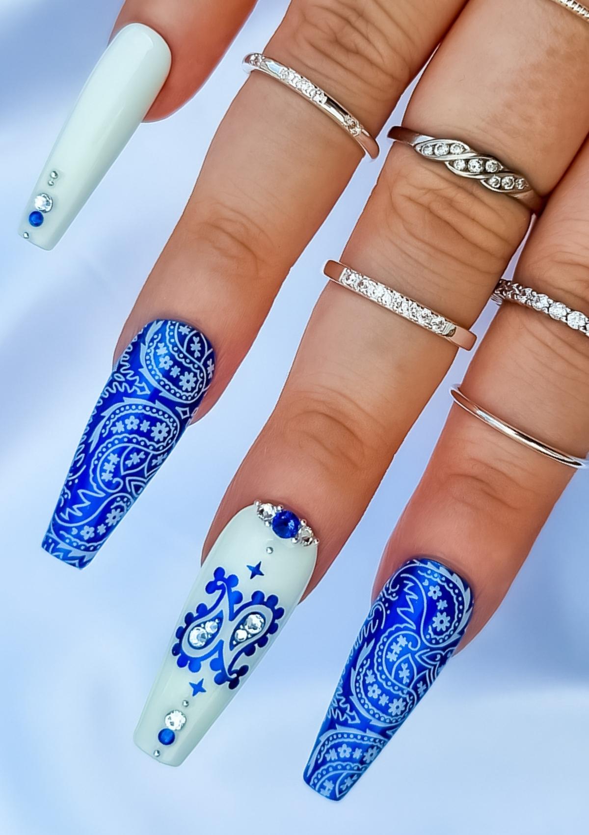 NAIL FOILS | PAISLEY PRINT | BLUE
