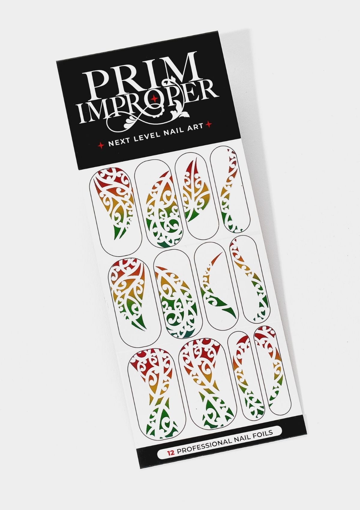 Red, yellow and green Rasta Maori Nail Foils