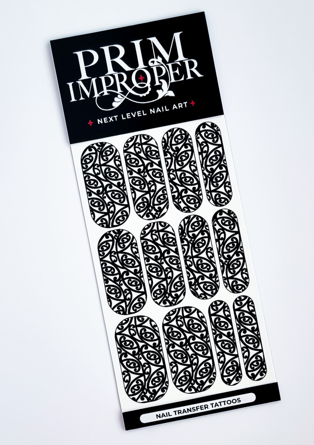 Black kowhaiwhai Maori Nail Decals