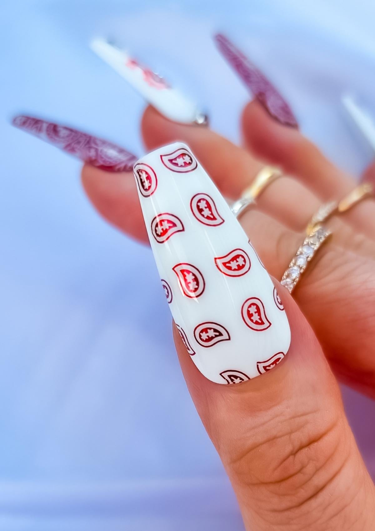 NAIL FOILS | PAISLEY PRINT | RED