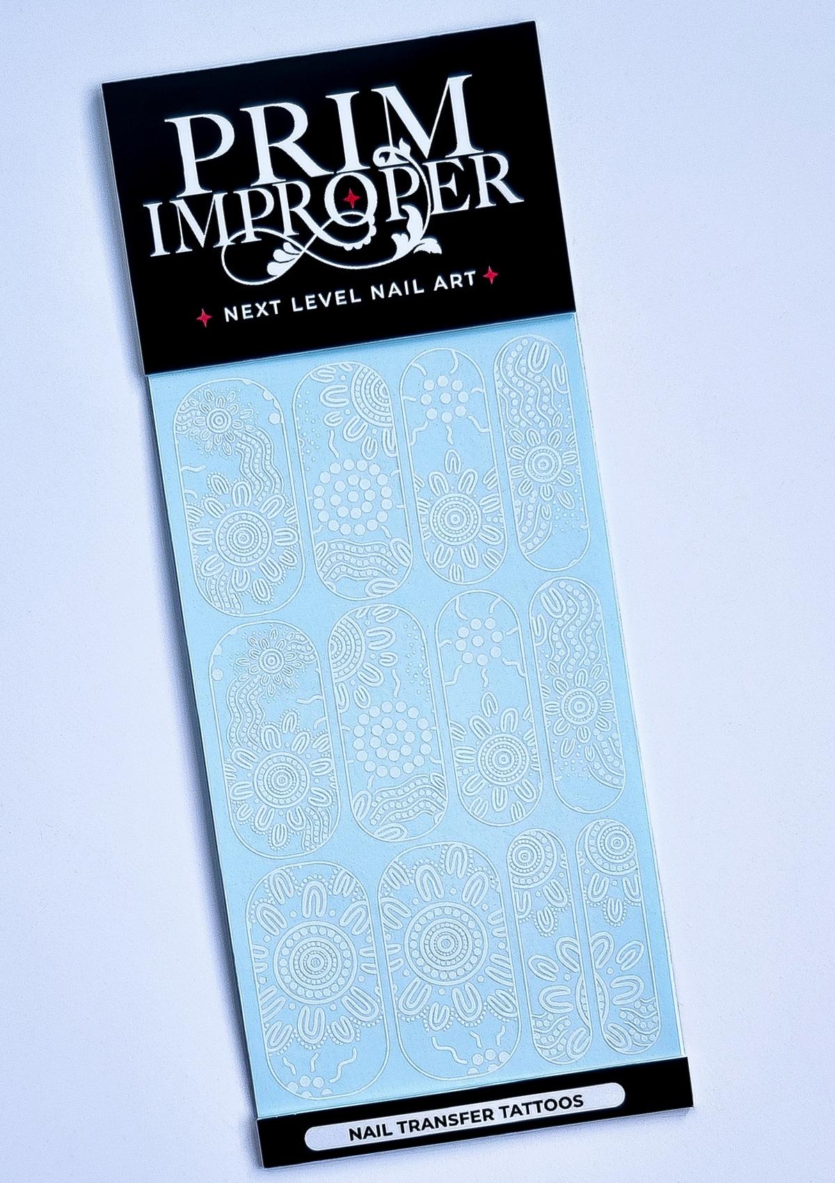 INDIGENOUS AUSTRALIAN NAIL TRANSFER TATTOOS - BELONGING - WHITE