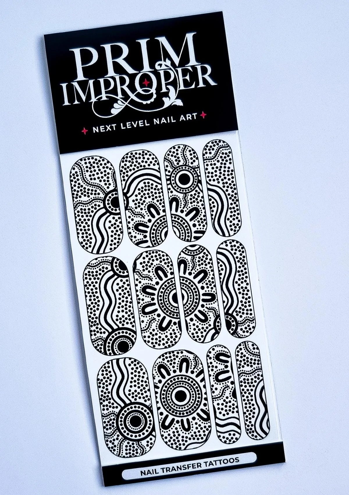 INDIGENOUS AUSTRALIAN NAIL TRANSFER TATTOOS - COUNTRY - BLACK