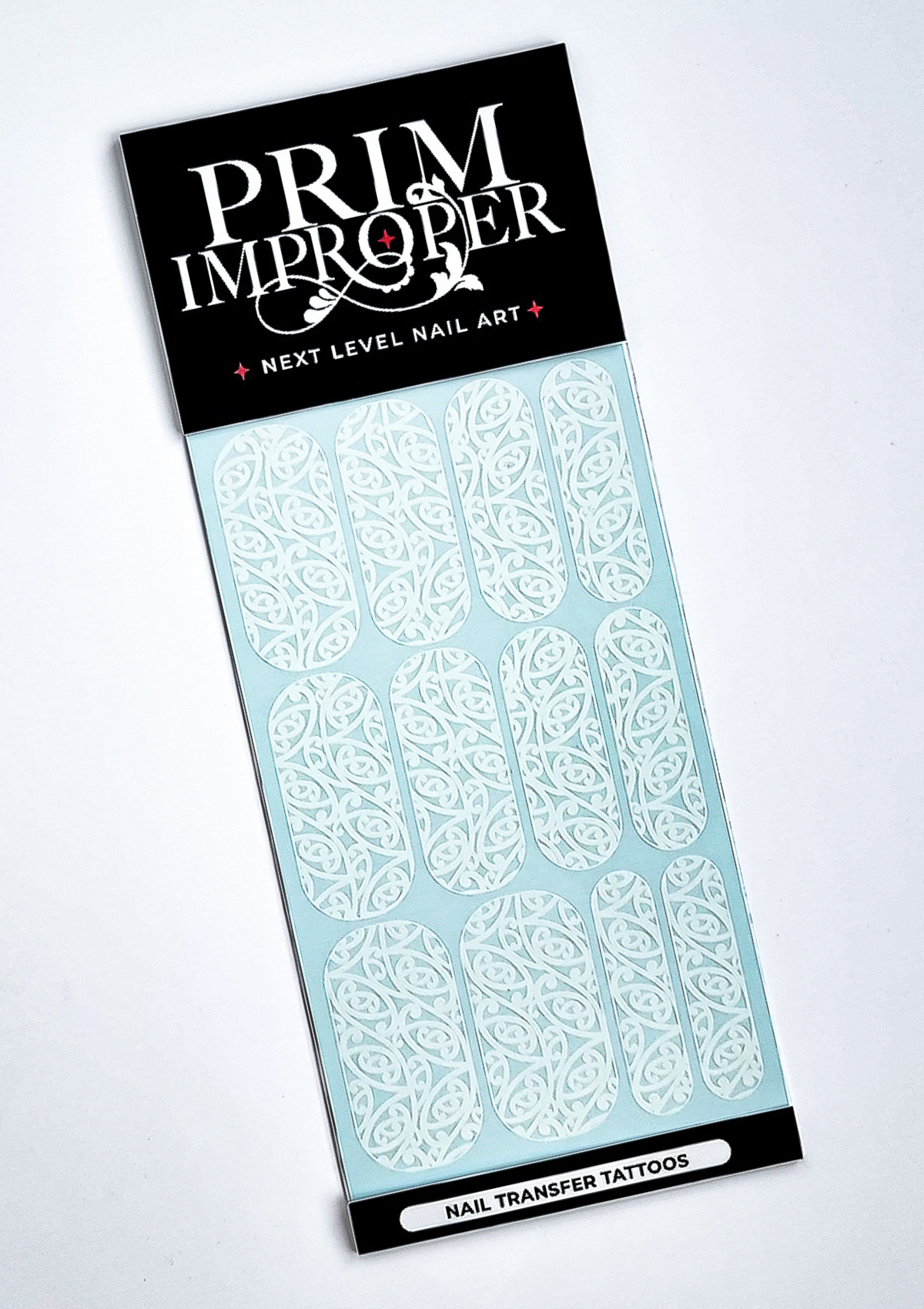 White kowhaiwhai Maori Nail Decals