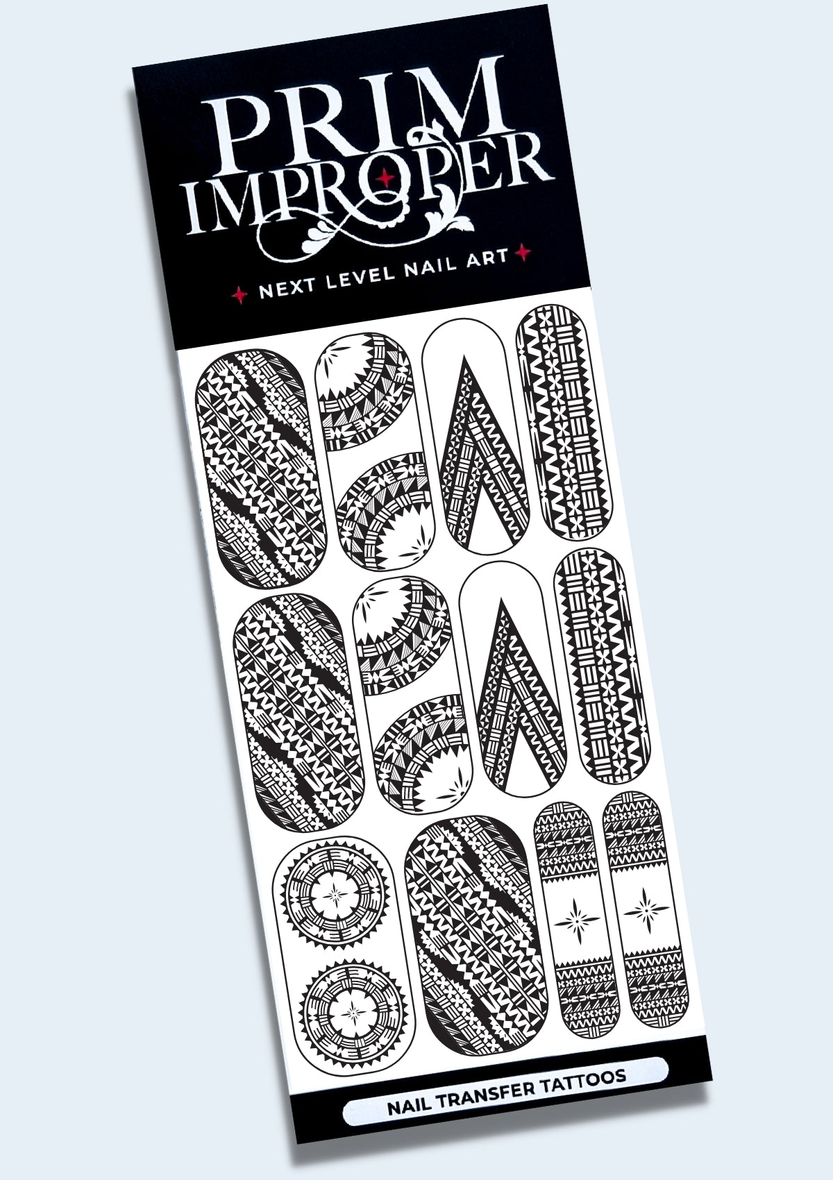 FIJIAN NAIL TRANSFER TATTOOS - MARAMA - WHITE