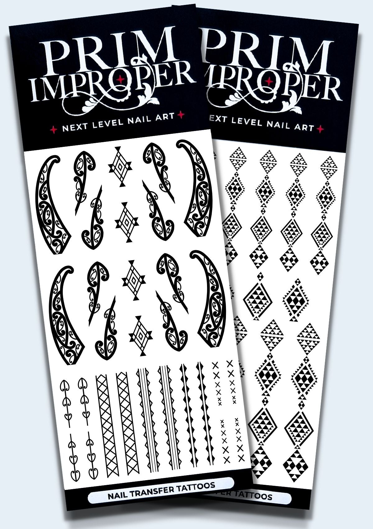 MĀORI NAIL TRANSFER TATTOOS | MANAWA WĀHINE | BLACK & WHITE