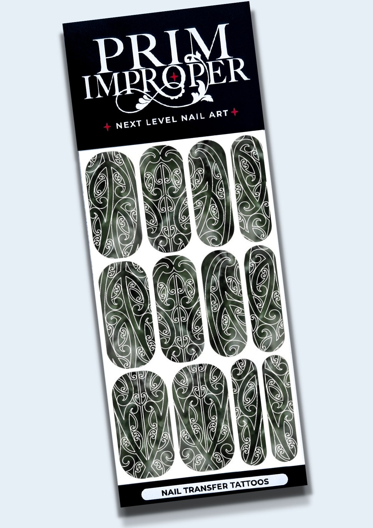 POUNAMU ANAMATA NAIL TRANSFER TATTOOS | DARK