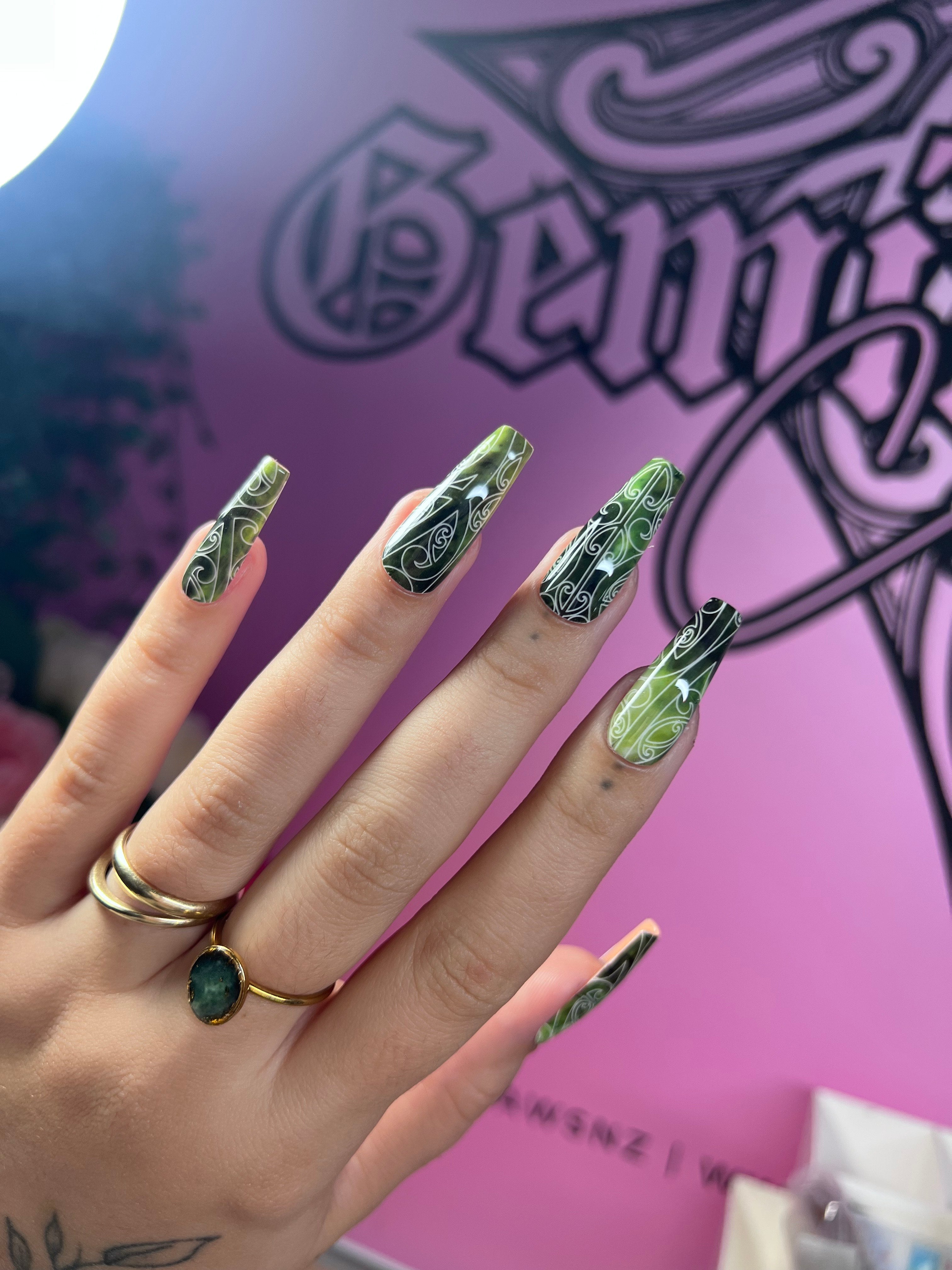 POUNAMU ANAMATA NAIL TRANSFER TATTOOS | LIGHT