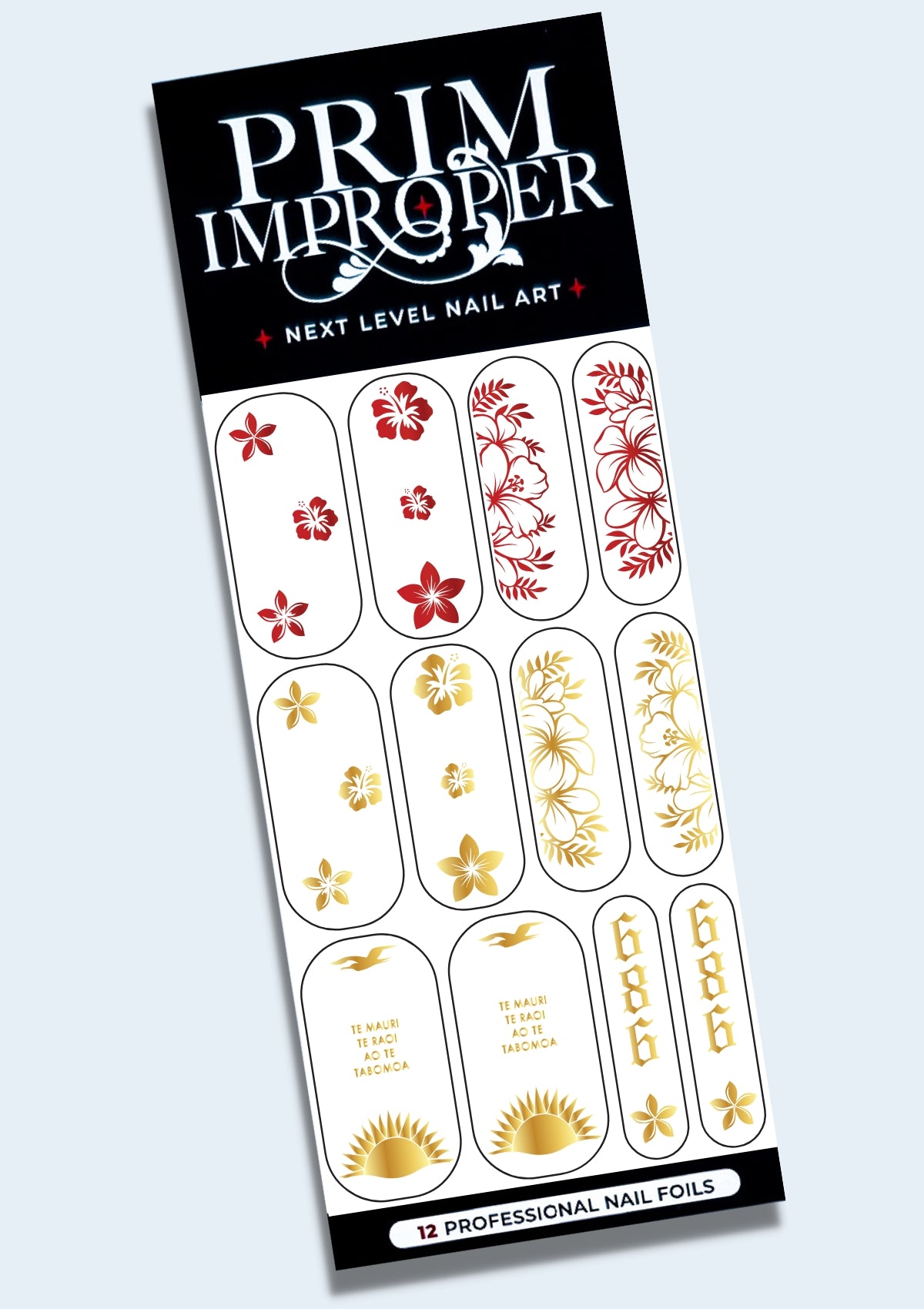 KIRIBATI NAIL FOILS | RED & GOLD