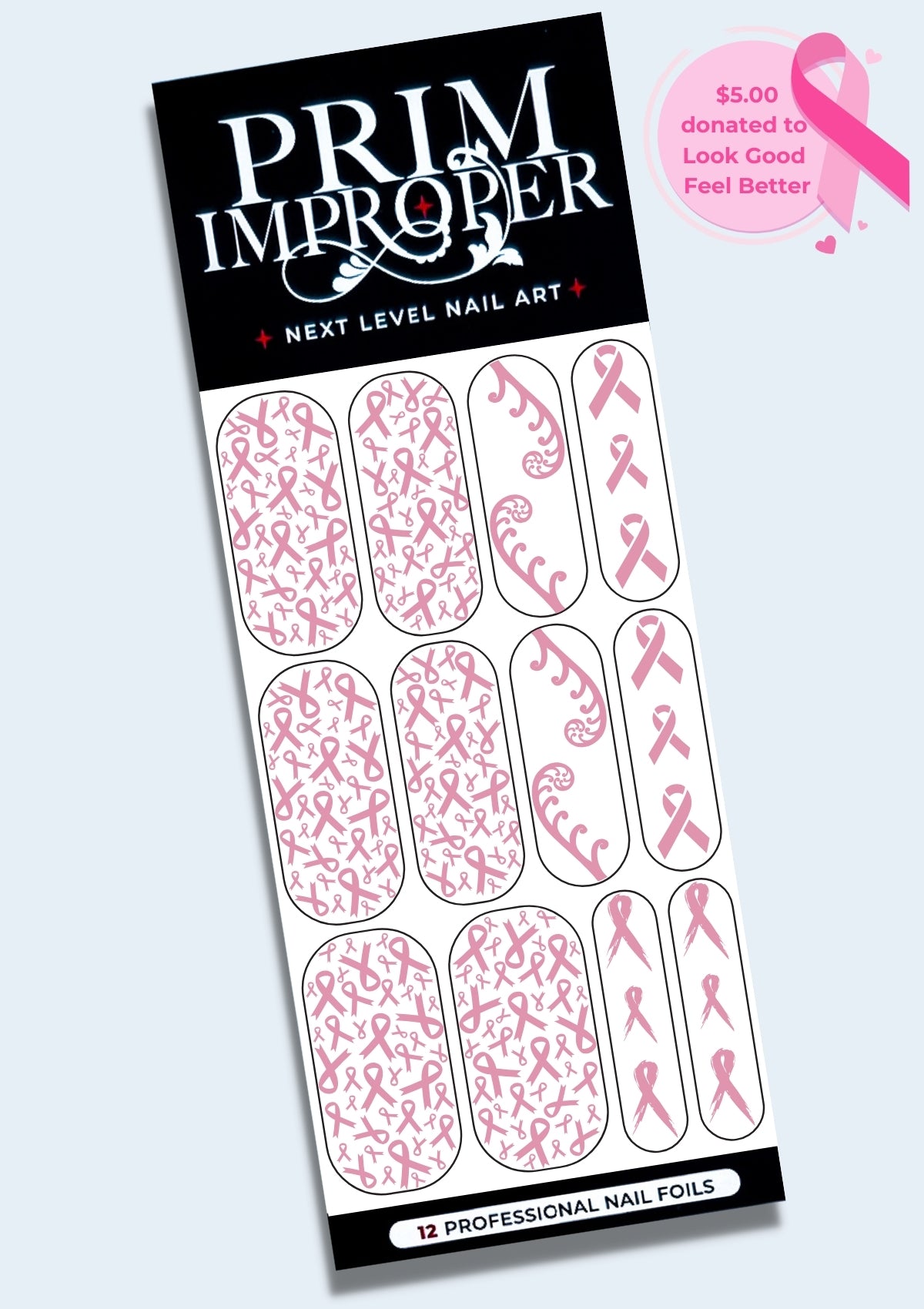 PINK RIBBON NAIL FOILS | ROSE