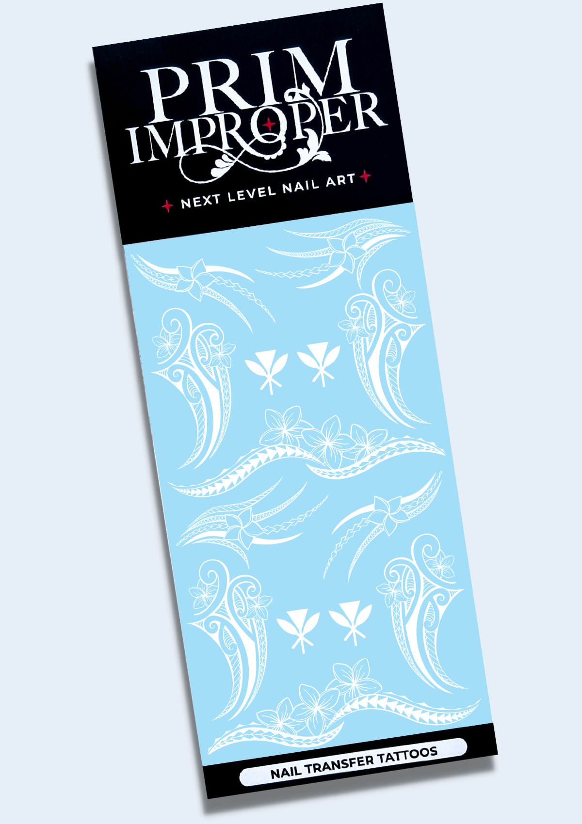 HAWAIIAN NAIL TRANSFER TATTOOS - PUALENA - BLACK