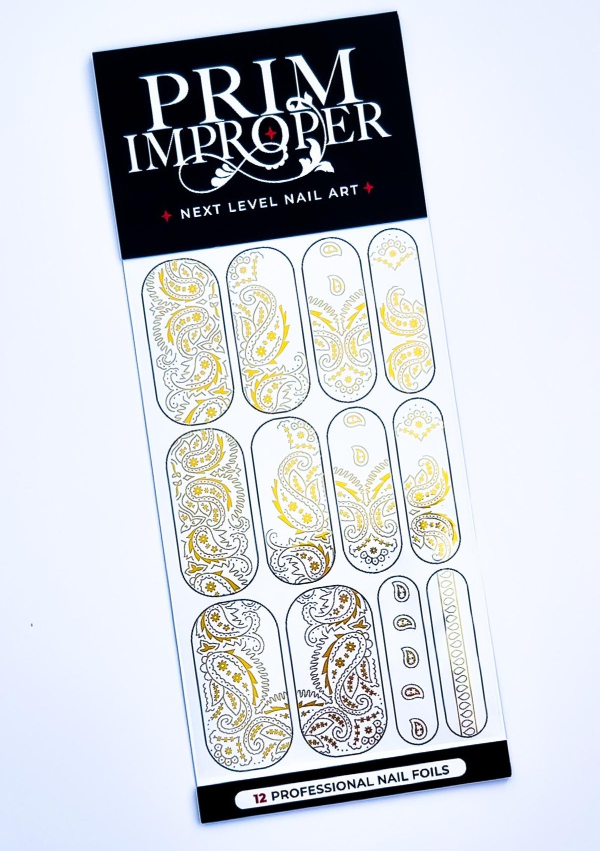 NAIL FOILS - PAISLEY BANDANA - GOLD