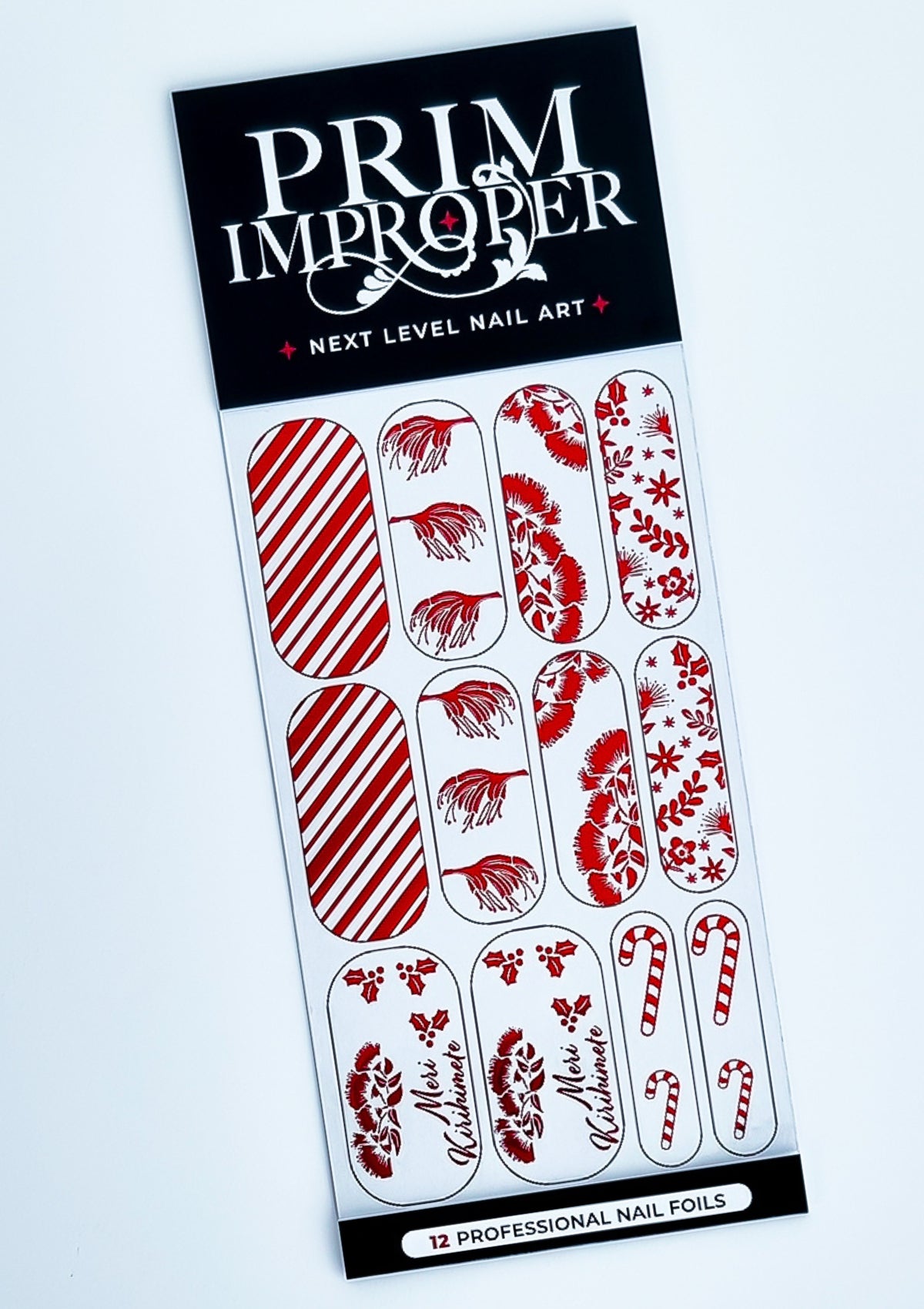 CHRISTMAS NAIL FOILS -  PŌHUTUKAWA - RED