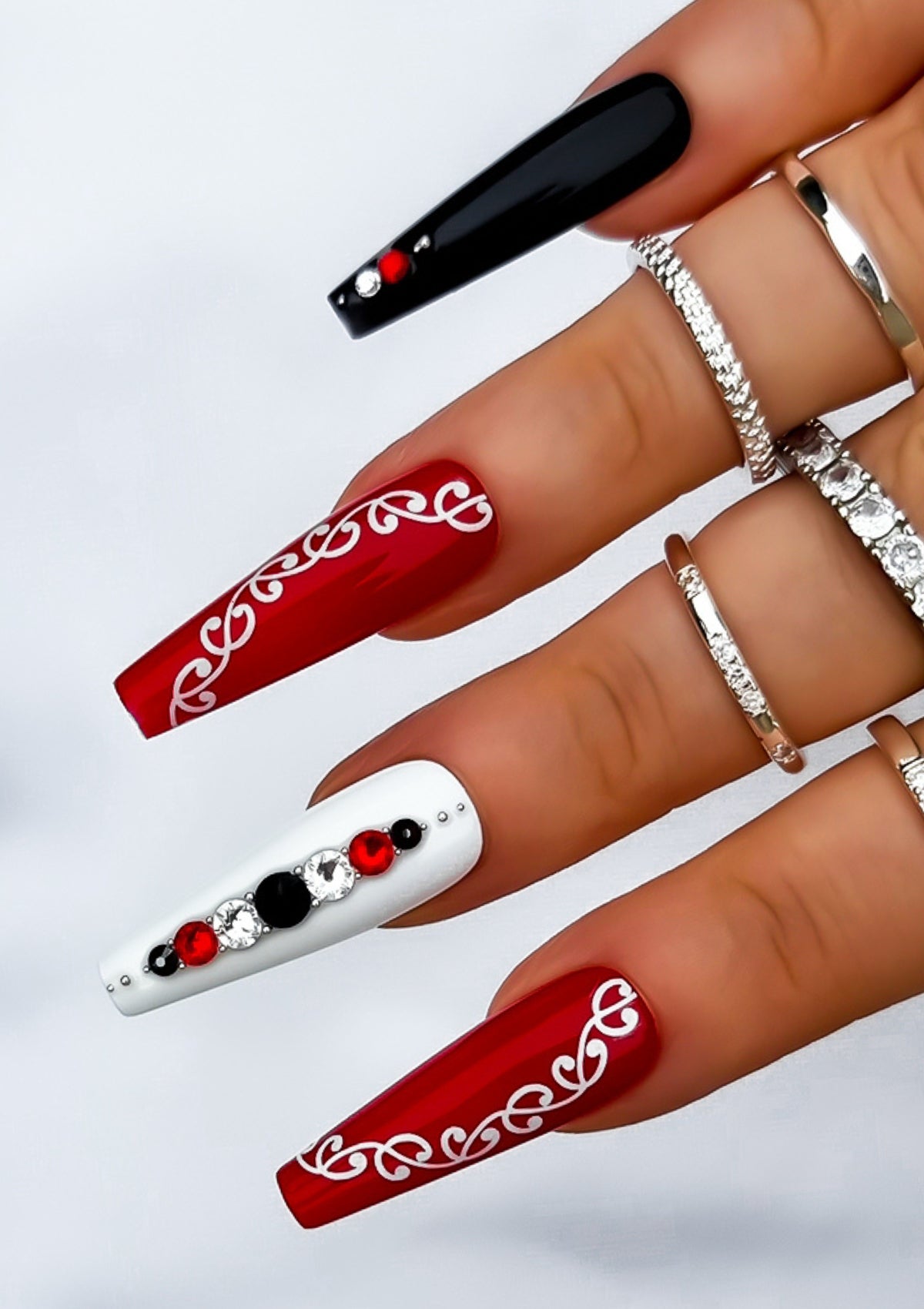 NAIL TRANSFER TATTOOS BY ADRIENNE WHITEWOOD - AUAHA & NGARU - BLACK & WHITE