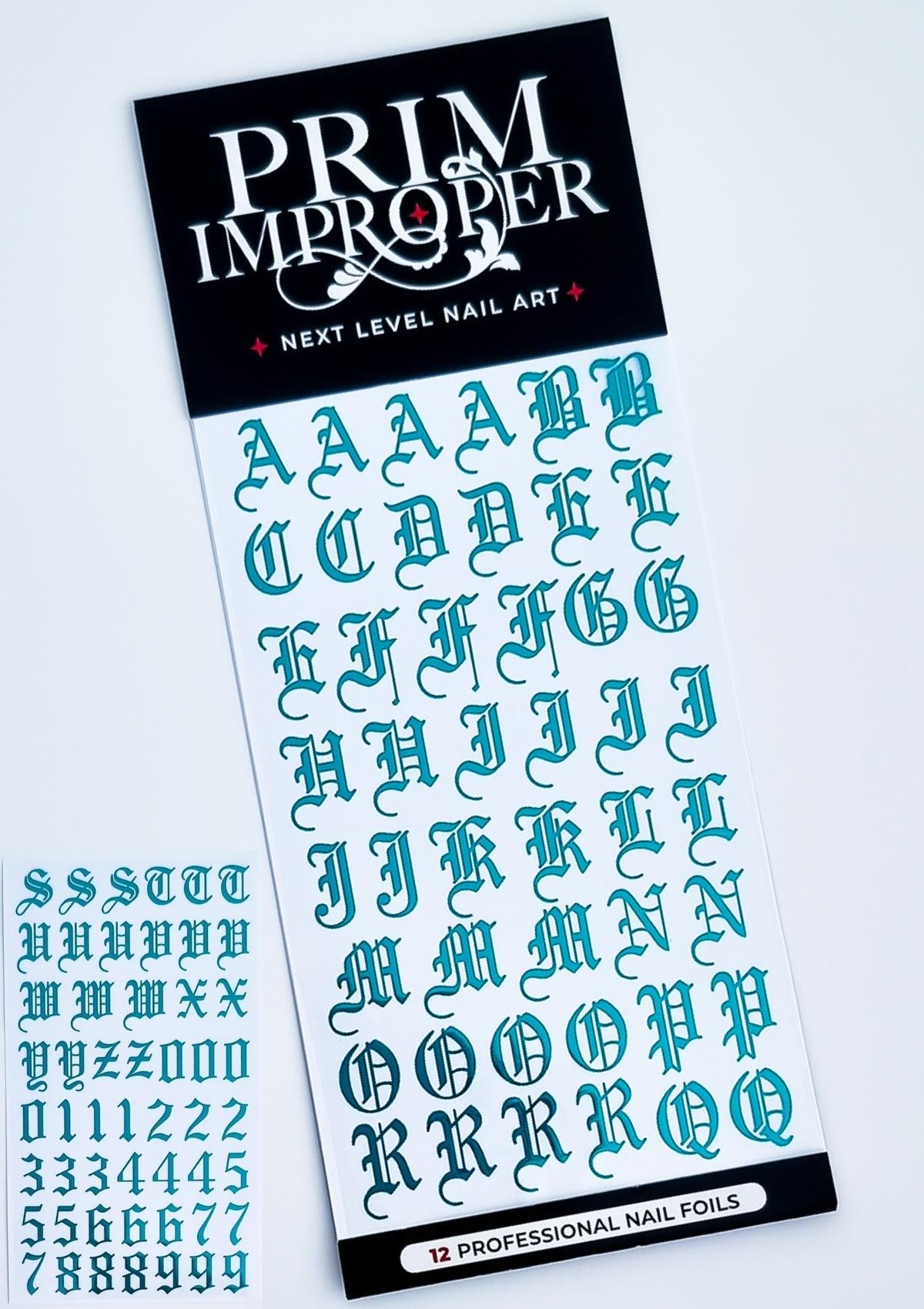 NAIL FOILS - OLD ENGLISH - TURQUOISE