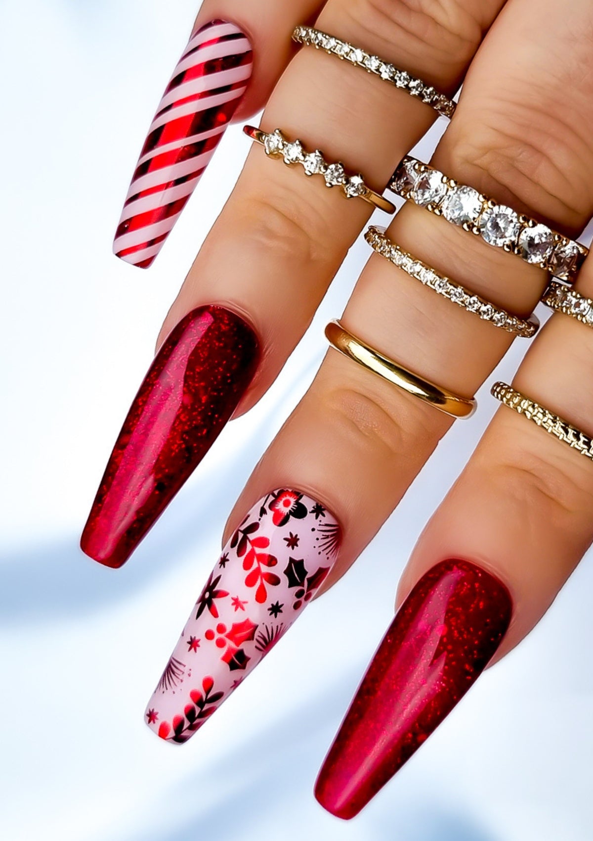 CHRISTMAS NAIL FOILS - PŌHUTUKAWA - RED