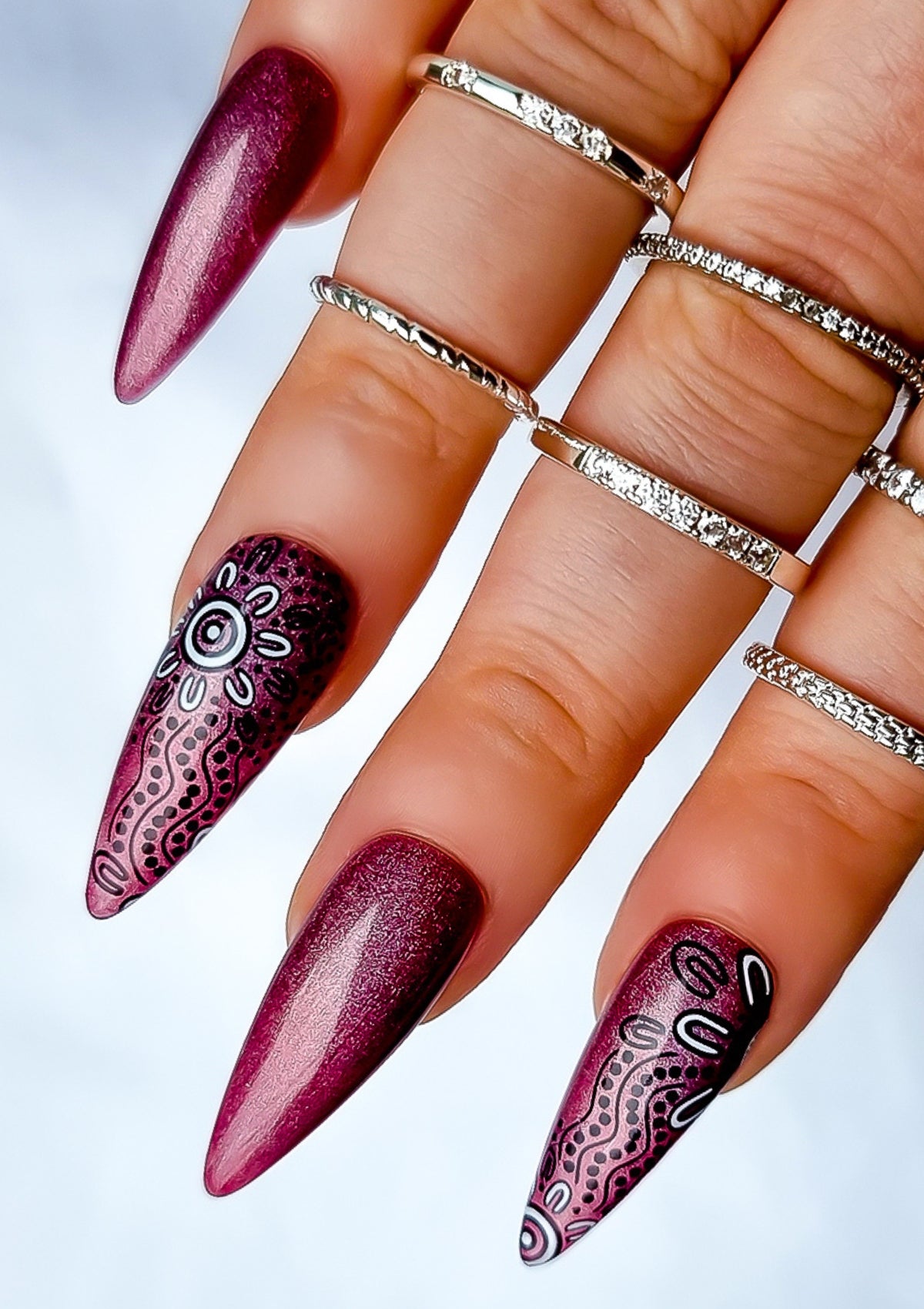 INDIGENOUS AUSTRALIAN NAIL TRANSFER TATTOOS - BELONGING - BLACK & WHITE