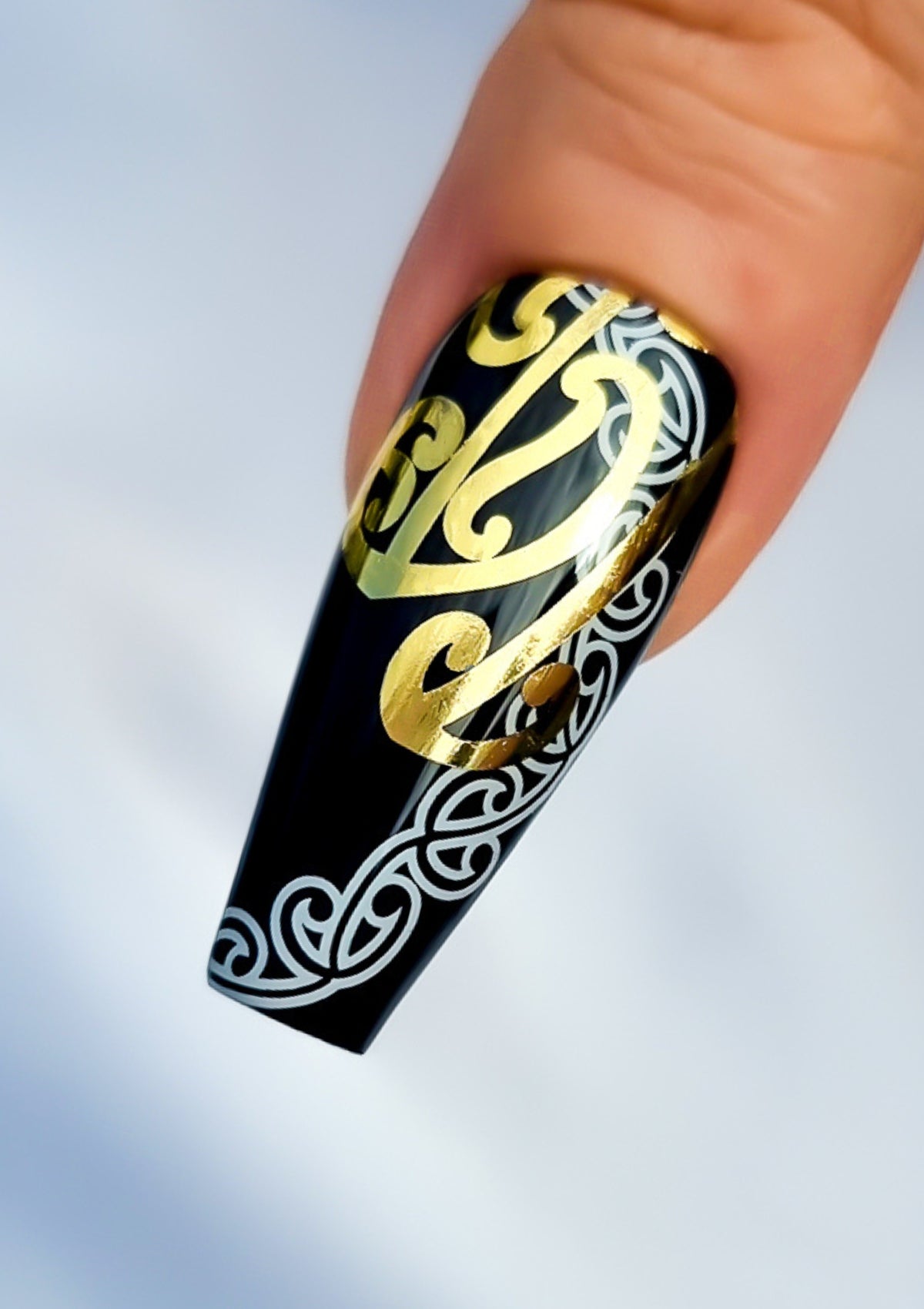 NAIL TRANSFER TATTOOS BY ADRIENNE WHITEWOOD - AUAHA & NGARU - BLACK & WHITE