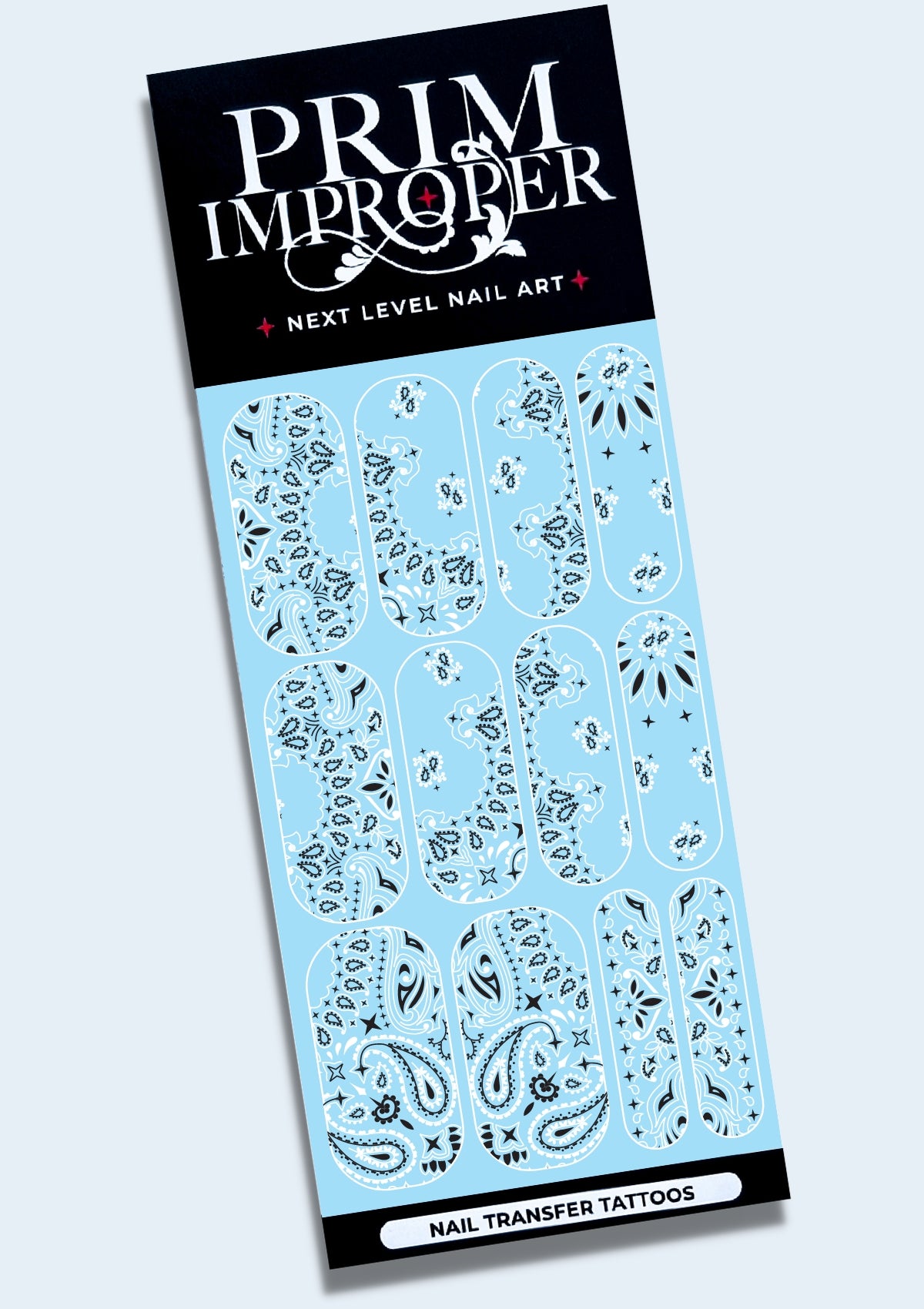 NAIL TRANSFER TATTOOS - PAISLEY PATTERN - BLACK & WHITE